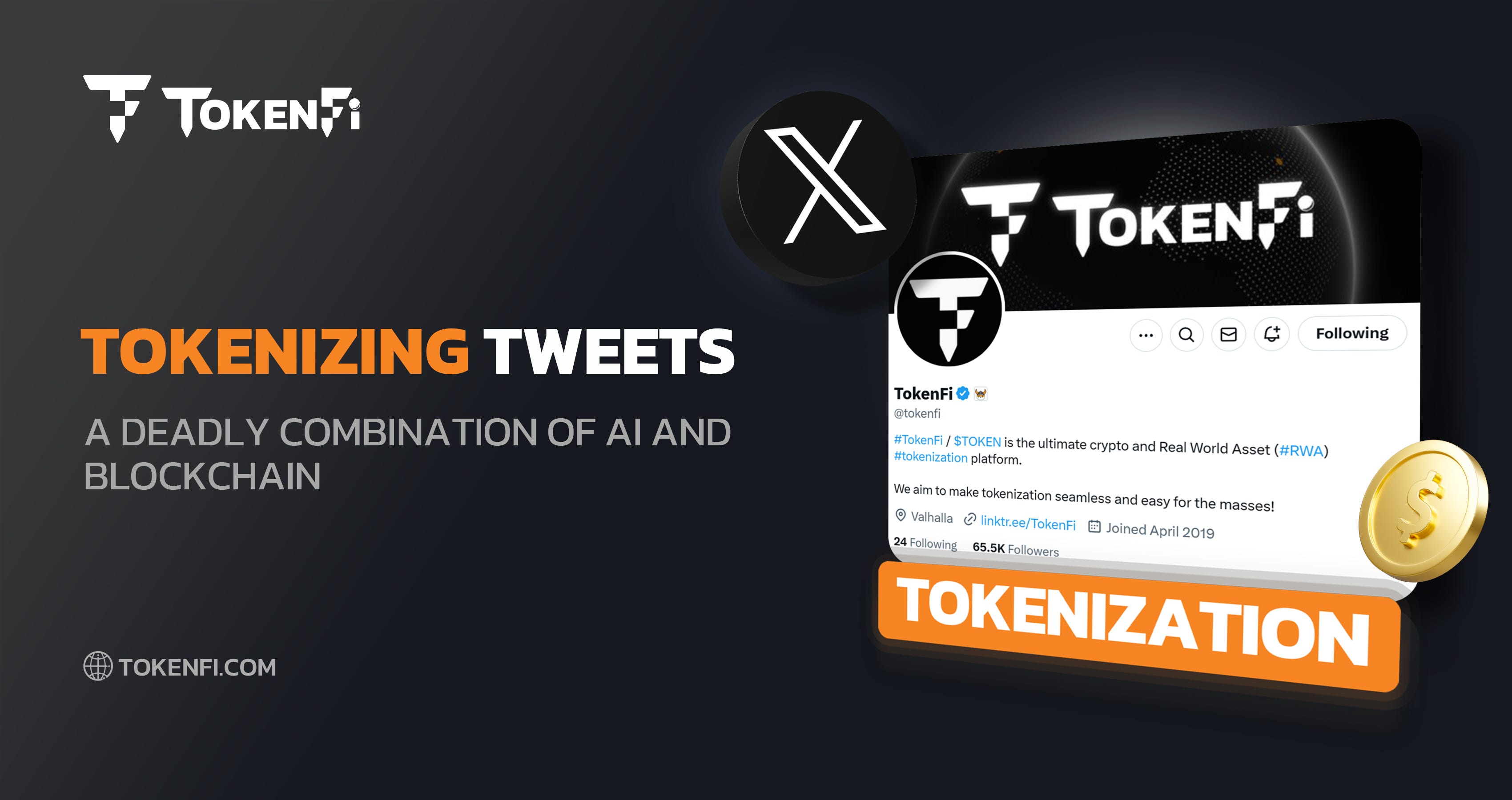 Dynamic graphic of Twitter likes and retweets transforming into glowing cryptocurrency tokens on a blockchain network, illustrating Web3 SocialFi engagement rewards